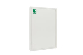 Witte metalen opbouwkast voor de S-CAPEPLUS evacuatiematras